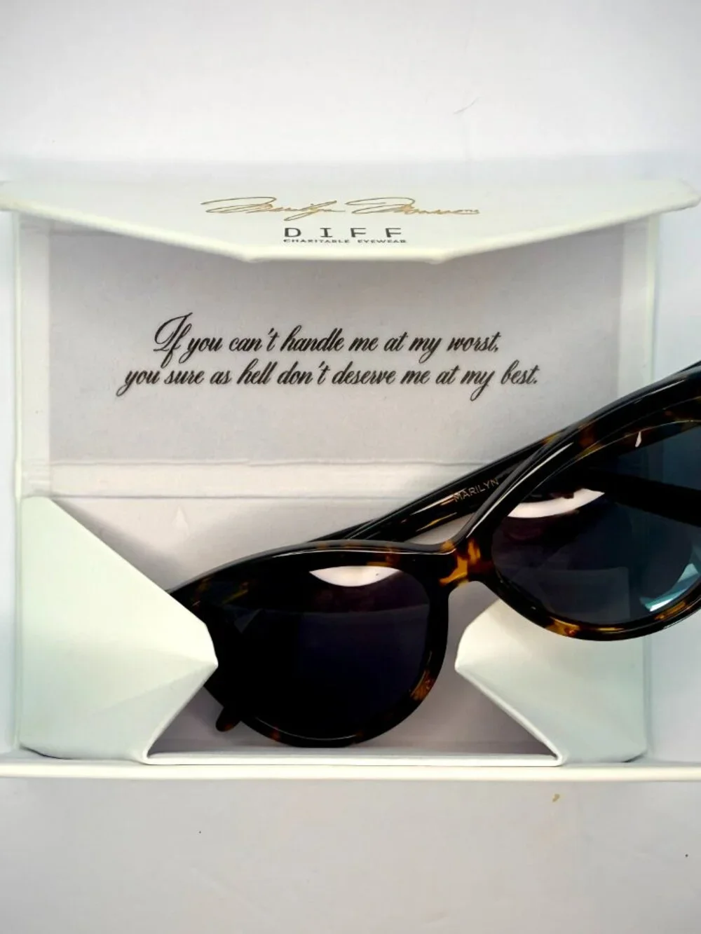 DIFF x Marilyn Monroe | Tortoise Cat Eye Sunglasses + Case Cloth